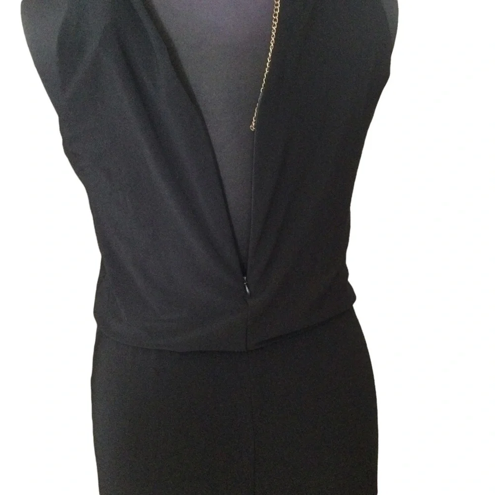 R & M Richard black Gold Chain Plus Size Jumpsuit